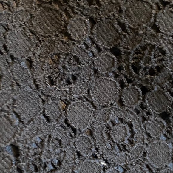 NEW: Banana Republic Size 14 Floral Eyelet Black Suit Pencil skirt Bodycon Lined - Picture 3 of 3